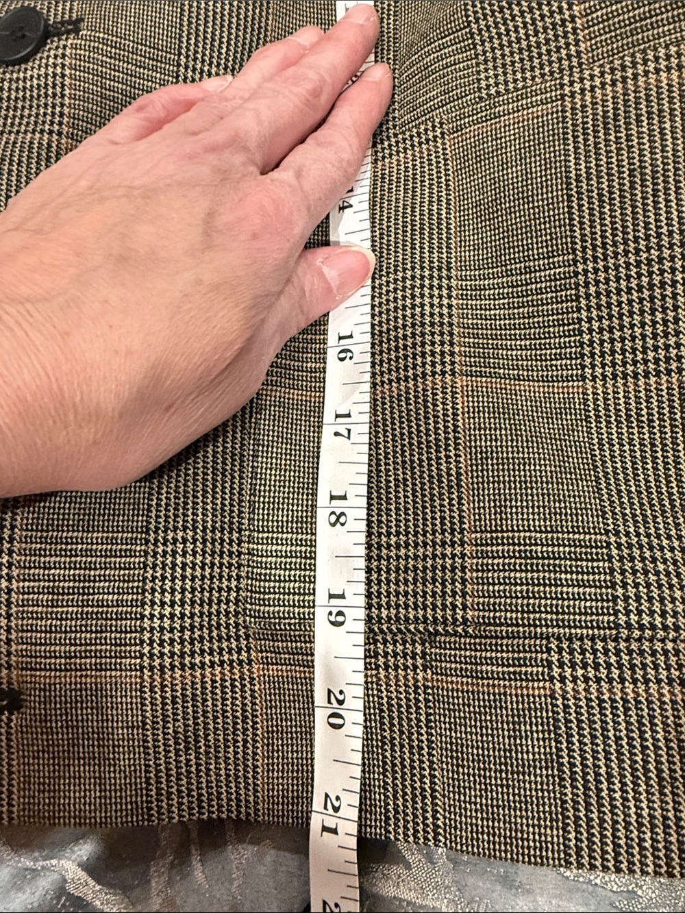 Frame Denim Plaid Collarless Blazer in Brown and Black Checks - Picture 12 of 16